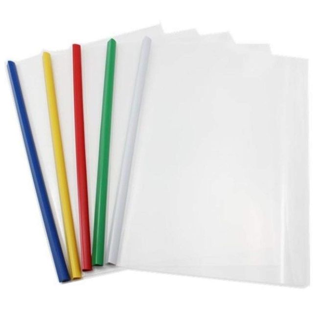 GJTr Large Capacity Set A4 Rail Slide File Slide Bar Folder Clear 5 Colors 10 Pcs