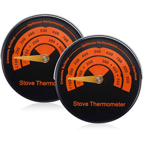 2PCS Magnetic Stove Flue Pipe Thermometer Wood Burner Fuel Temperature Gauge USA