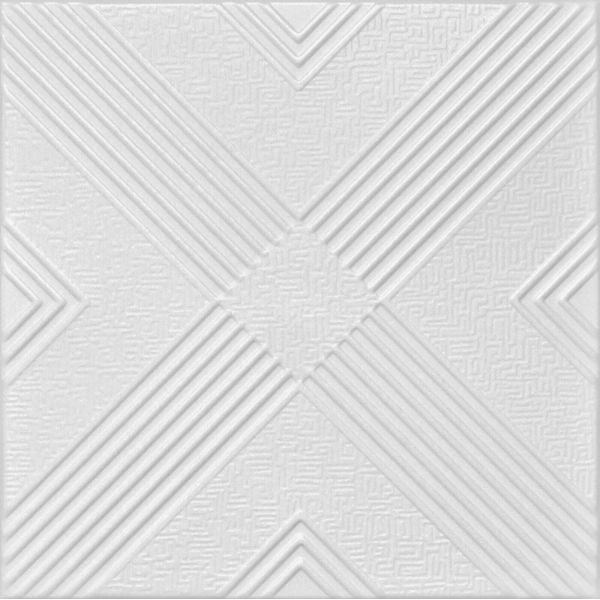 Home Decor Foam Glue-up Ceiling Tile R34W (21.12 s/f/Case) Pack of 8 Plain White