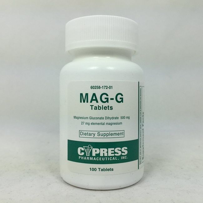 Cypress Mag G Magnesium Gluconate Dihydrate Dietary Supplement Tablets 100 ct