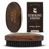 Striking Vikings Boar Bristle Beard Brush - Ergonomic designed Beard Brush made of 100% Natural Beach Wood - Facial Hair Brush for Men’s Grooming and Beard Care