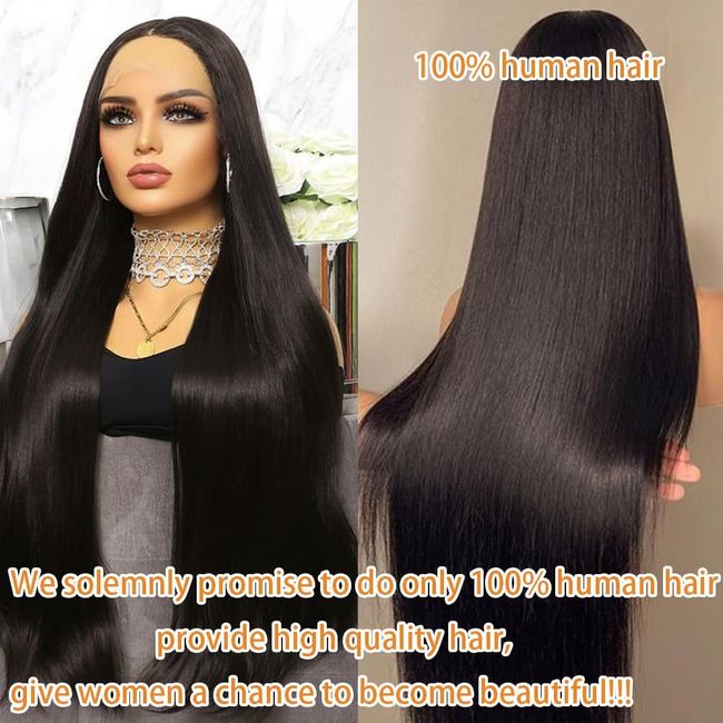 Vipvyong 28 Inch 13x6 Straight Lace Front Wigs Human Hair Pre Plucked 180 Density HD Lace Front Wigs Human Hair Pre Plucked Bleached Knots Transparent Frontal Wigs Human Hair