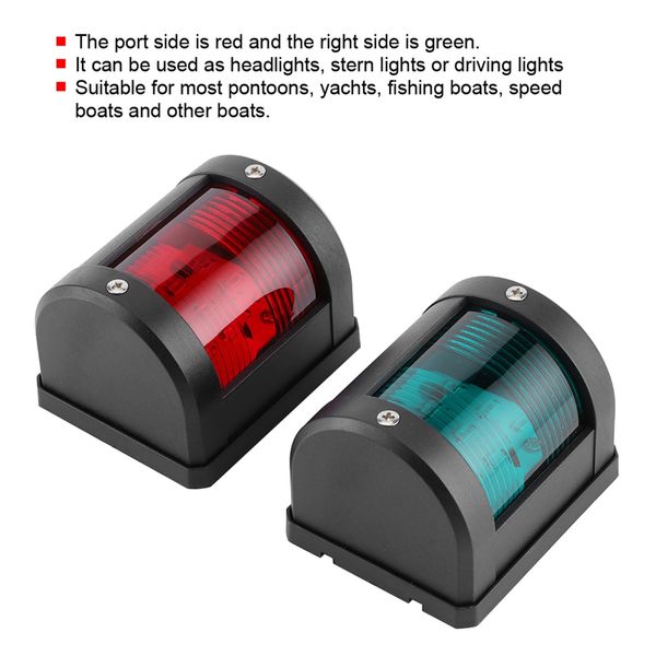 EBTOOLS Narrow Boat External Lights - Navigation Signal Light Led Boat Light Marine Navigation Light Pair Of Ip66 Signal Lamp Red Green Led Navigation Warning Light For Marine Boat Yacht 12V