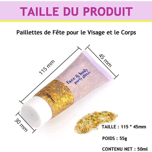 XOPOZON 2 Popolare Colori Sirena Glitter Grosso Glitter Liquido Ombretto Glitter Gel Qualità Cosmetici Glitter per Corpo Viso Capelli Festa Festival Scintillante 50 ml