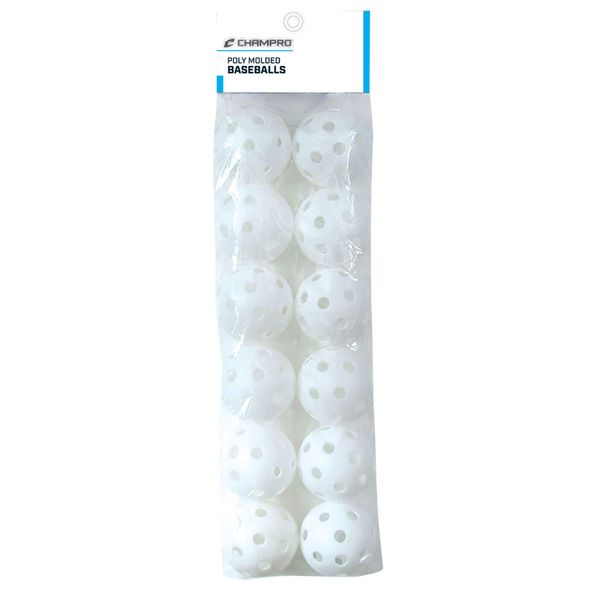 Champro Plastic Ball, Header Card (White, 9-Inch)