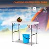 Folding Camping Table w/Sink Faucet Pipe Fruit Fish Cleaning Table Portable 46"