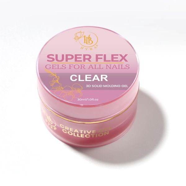HYBA SUPER FLEX Clear Molding Gel, 30ml (Clear) - Pink Bottle
