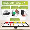 Magnetic Ten Frame Set: 4 Durable Ten-Frames + 50 Colorful Counters