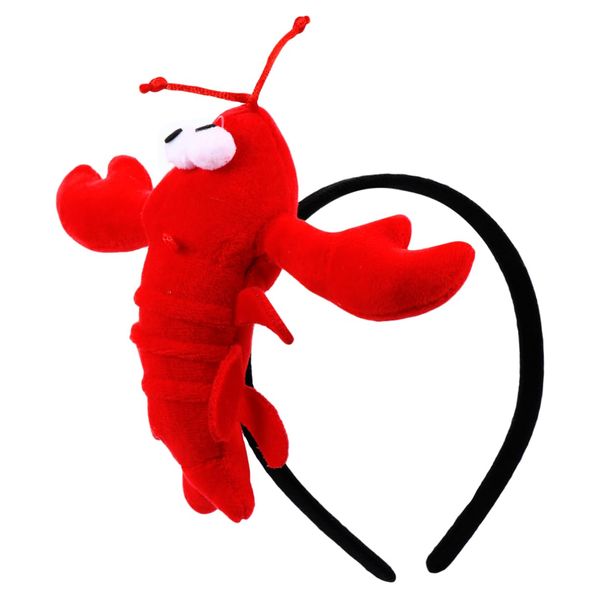 Gogogmee 1pc Lobster Crab Head Buckle Cartoon Hair Hoop Headbands for Kids Prom Headpiece Lobster Headband Ocean Decor Girls Mermaid Tutu Dress Fabric Crayfish Women's Red Funny