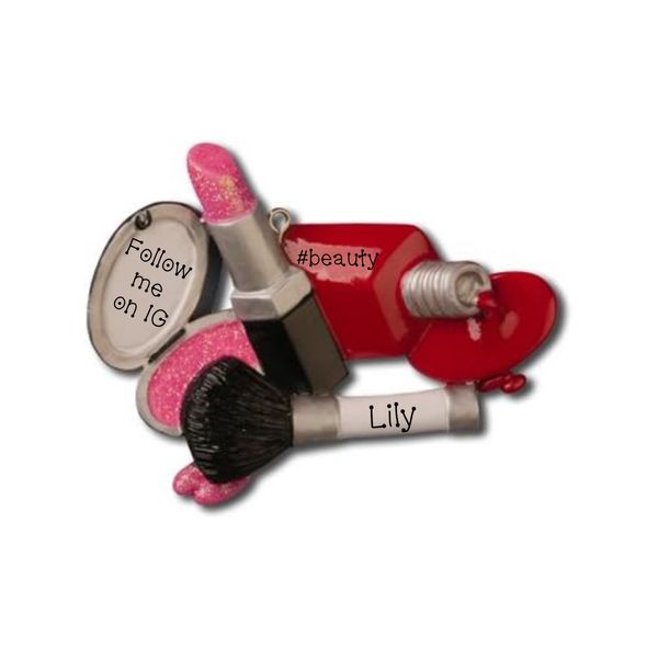 Cosmetics/Lipstick/Nail Polish/Make-up Personalized Christmas Ornament