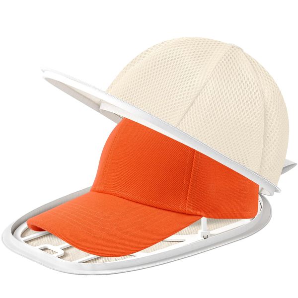 Coopache Hat Washer Cage Baseball Cap for Washing Machine (1 Pack Beige White with Mesh)