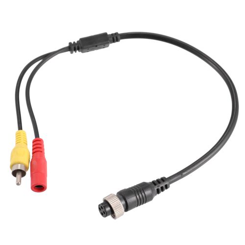 X AUTOHAUX Car Camera Adapter 4 Pin to RCA Adapter M12 4-Pin Female to RCA AV Male DC Female Connector Wire Video Cable Adapter