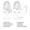 LED Flame Table Lamp Torch Atmosphere Wireless Speaker Stereo Bass Speaker+Pole