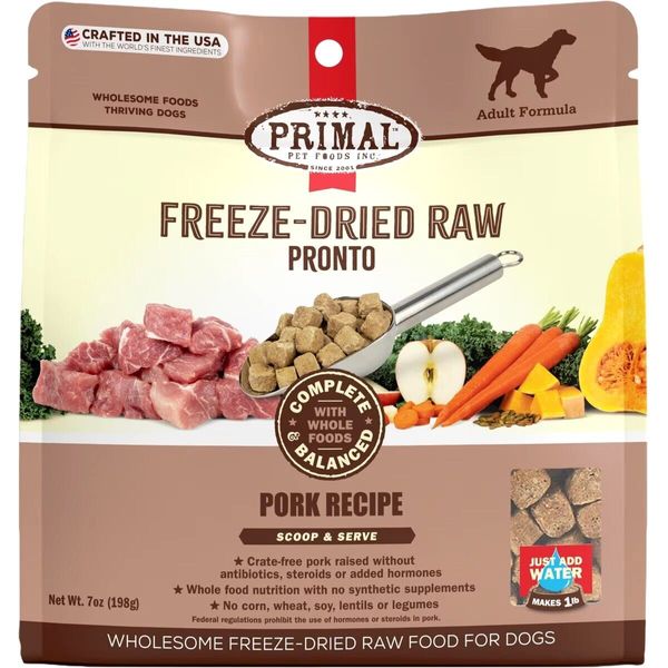 7oz Primal Freeze Dried Raw Pronto Dog Food Pork Recipe