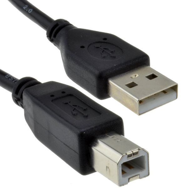 kenable USB 2.0 24AWG High Speed Cable Printer Lead A to B Black 1.5m