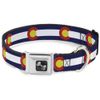 Buckle-Down 16-23" Colorado Flags2 Repeat Dog Collar Bone, Wide Medium