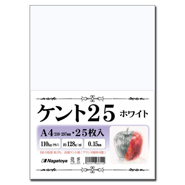 Nagatoya Shoten Premium Kent Paper, Sketch Illustration, Manga, Comic Paper, 242.3 lbs (110 kg), A4, White