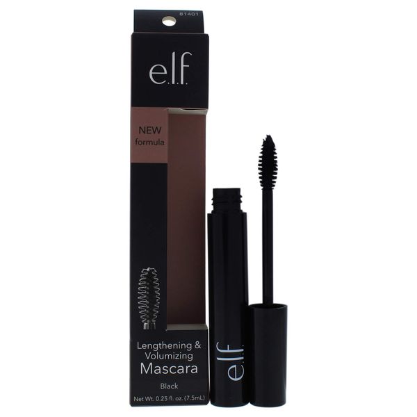 e.l.f. Lengthening and Volumizing Mascara, Black, 0.24 Ounce