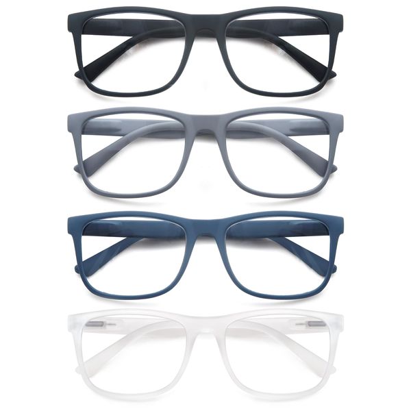 MODFANS Blue Light Blocking Reading Glasses Men Large Oversized Square Readers Wide for Men Big Head Large Face