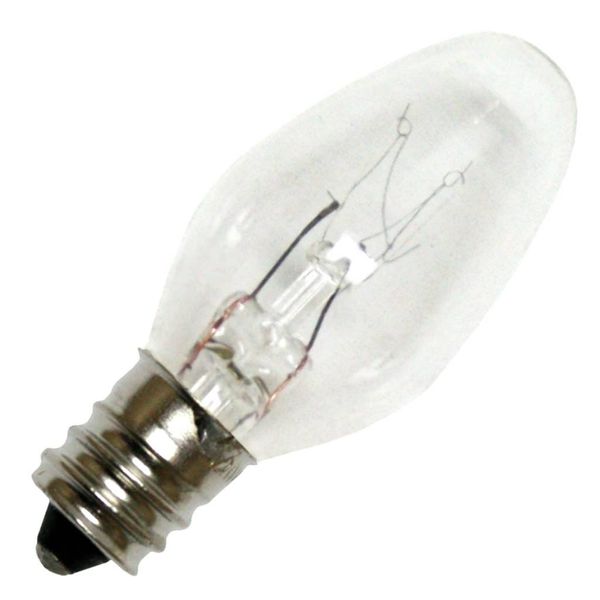 Eiko 7C7/130V C-7 Candelabra Screw Base Halogen Bulb, 130V/7W