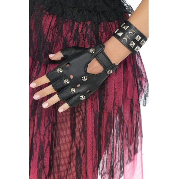 Smiffys Punk Wristband Studded PVC