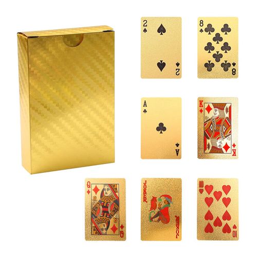 Jagowa Gold Playing Cards Waterproof Novelty Gold Shinning Poker Cards Tools Game Tricks Tool Party Games Accessories
