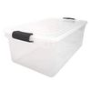 HOMZ 64-Quart Clear Plastic Stackable Storage Bin with Lid Container Box with Latching Handles for Home Garage Organization, Clear (2 Pack)