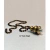 Soccer Ball Ceiling Fan Pull, 2.25"h with 12" Antiqued Brass Chain