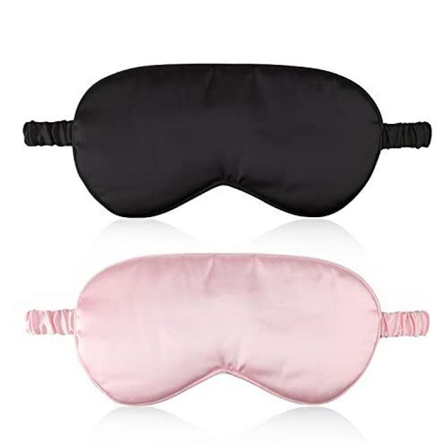 Sleep Mask, Super Soft Silk Eye Mask Cover for Sleeping, Eye Mask (2 Pack)