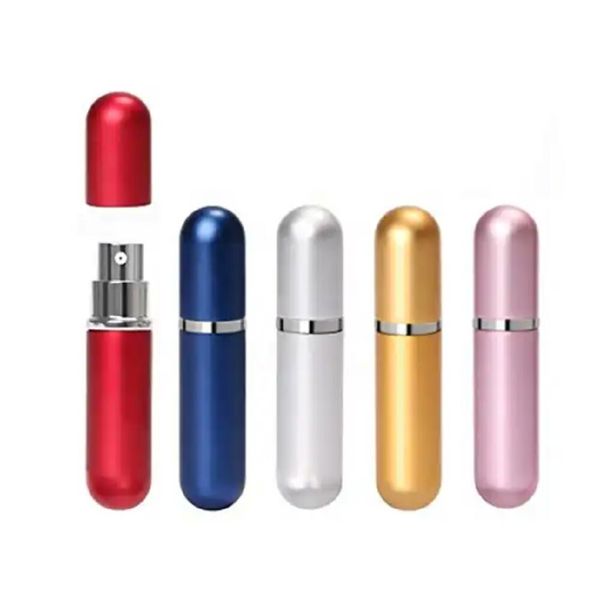 Travel Mini Perfume Atomizer Set – 5x 10ml Refillable Spray Bottles for Purse