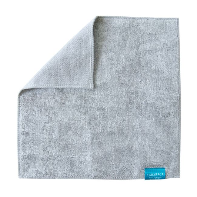 OKA PLYS Kararaka Handkerchief Towel, Approx. 9.8 x 9.8 inches (25 x 25 cm), Gray (Easy Drying, Water Absorbent, Quick Drying, Antibacterial, Deodorized, Dryable)