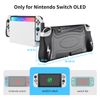 HEIYING Switch OLED Protective Case for Nintendo Switch OLED, Black Protective Cover Compatible with Ergonomic TPU Grip Case for Joy-Con Controller