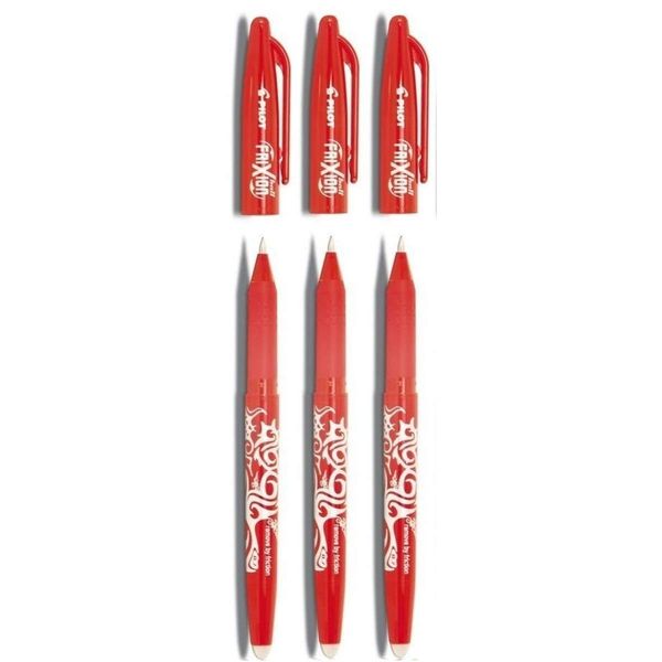 Pilot Red Frixion Rollerball Erasable Pens Pen 0.7mm Nib Tip 0.35mm Line BL-FR7 (Pack Of 3)