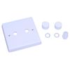 Varilight WQ2W White Plastic 2 Gang Dimmer Plate Only + Dimmer Knobs