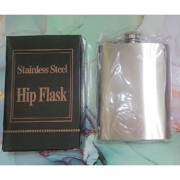 ✨ Classic 8oz Stainless Steel Hip Flask 🔒 Pocket Chrome Hidden Barware 🥃