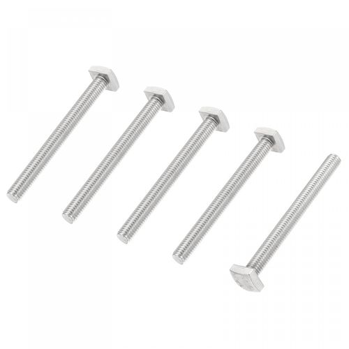 sourcing map Square Head Bolt, 5pcs M8x80mm Fully Thread 304 Stainless Steel Grade C Square Machine Screws