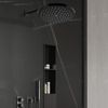8.7 Inch Fixed Shower Head 220 cm Rainfall Swivel Ball Fixed Mount ABS Matte Black Round