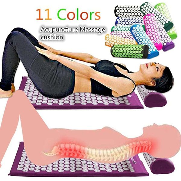 Limited time offer ★ 5x points / Shiatsu mat and pillow massage set Shiatsu set Massage yoga mat (pillow + cushion) Acupuncture massage cushion