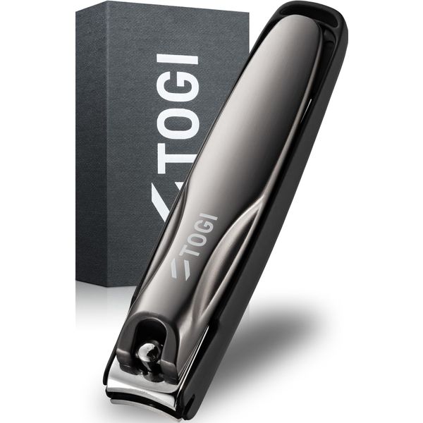Nail Clippers, Ultra Sharp Sharp, High Quality (Light Force Cuts Sparkling), Nail Clippers, Gift TOGI Black