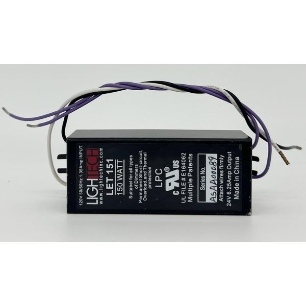 GE 66970 - Lightech 150 watt Output 120 volt Input Electronic Halogen Transformer (LET-151-24V), Dimmable