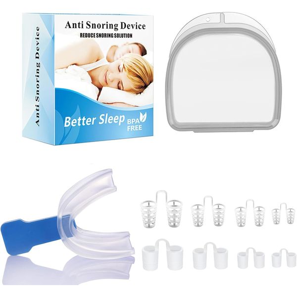 Adjustable Snoring Solution Kit for Men and Women,Snoring Aids for All Mouth, Silicone Anti Snoring Devices for Sleep Better, Stop Snoring