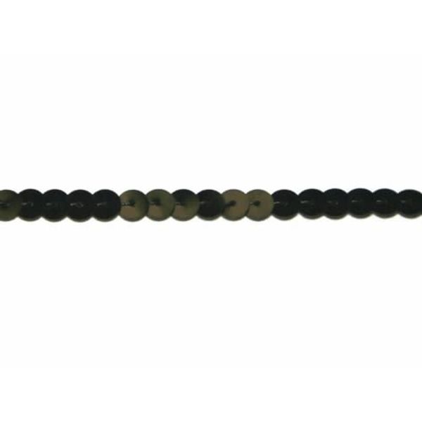 6mm Essential Trimmings Strung Single Sequin Trimming Black - per metre