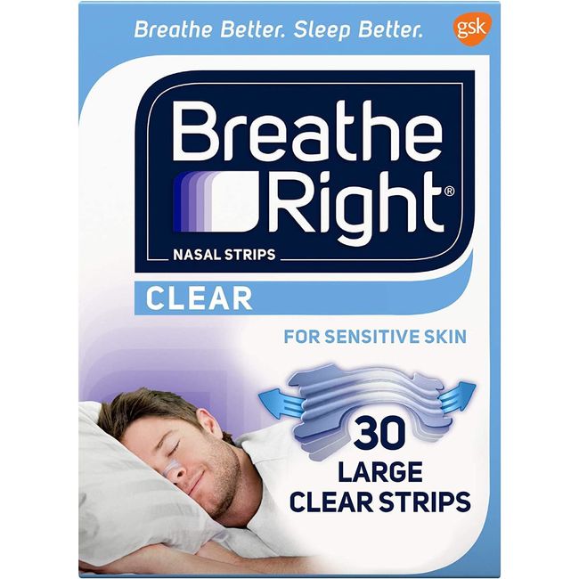 120 Strips Breathe Right Nasal Strips Clear Large for Sensitive Skin