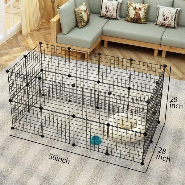 32 Pcs Metal Panels 29" Puppy Dog Playpen Crate Fence Pet Play Pen Exercise Cage