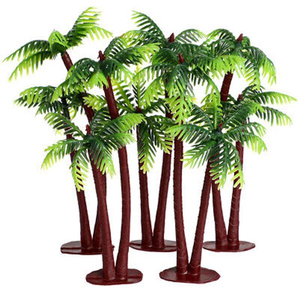 5 Pcs Fish Tank Decorations Aquarium Palm Tree Pet Reptile Cage