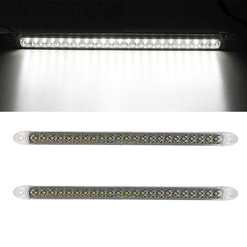 Partsam 2-Pack White LED Tail Light Bars - 17