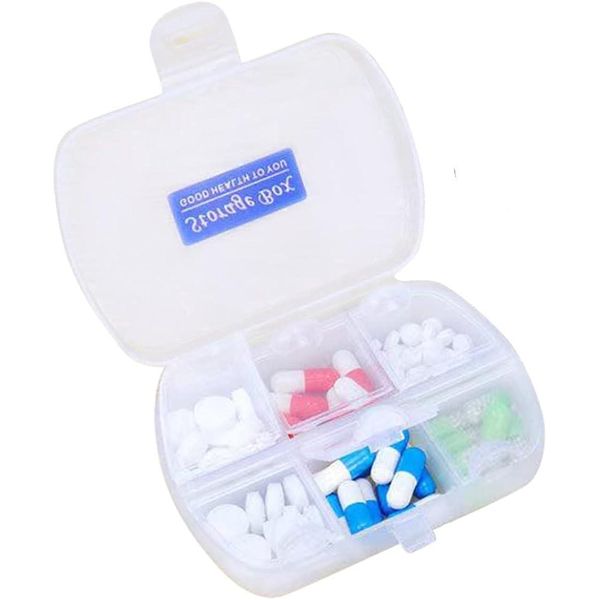 Pill Case, Portable, Small, Medicine, Supplement Case, Compact, Medicine Case, Translucent (Translucent, S)