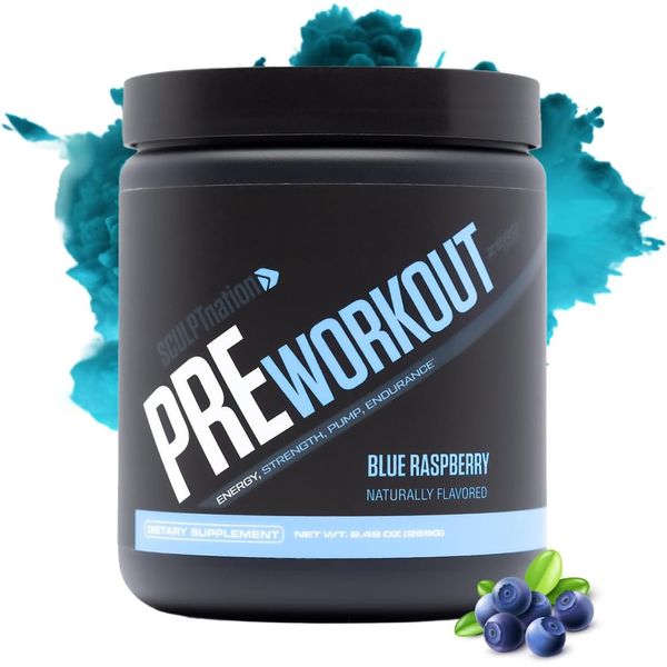 Sculpt Nation Preworkout Blue Raspberry 30 Servings Amino Energy