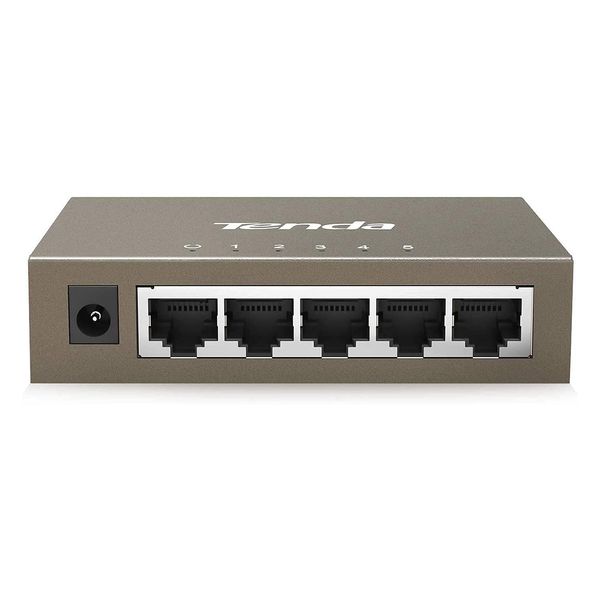 Tenda TEG1005D 5 Port Gigabit Ethernet Switch, Unmanaged Network Switch, Ethernet Splitter / Hub, Fanless, Desktop and Wall-Mounting, Plug and Play, Metal Case