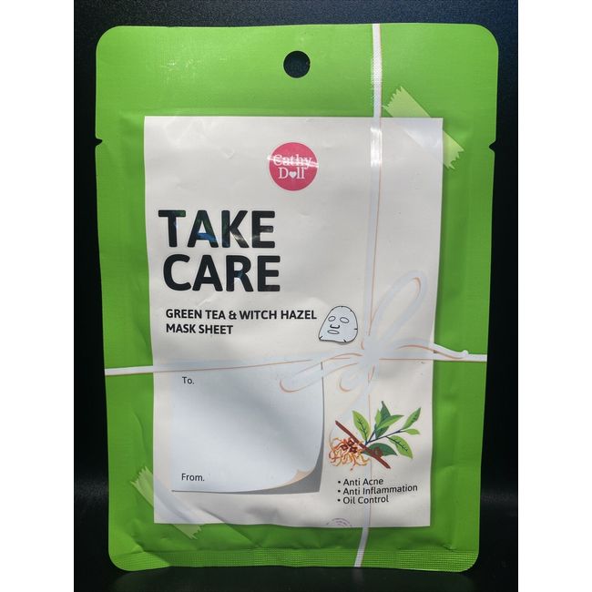 Cathy Doll Take Care Green Tea & Witch Hazel Sheet Mask Exp 9/4/21 BRAND NEW